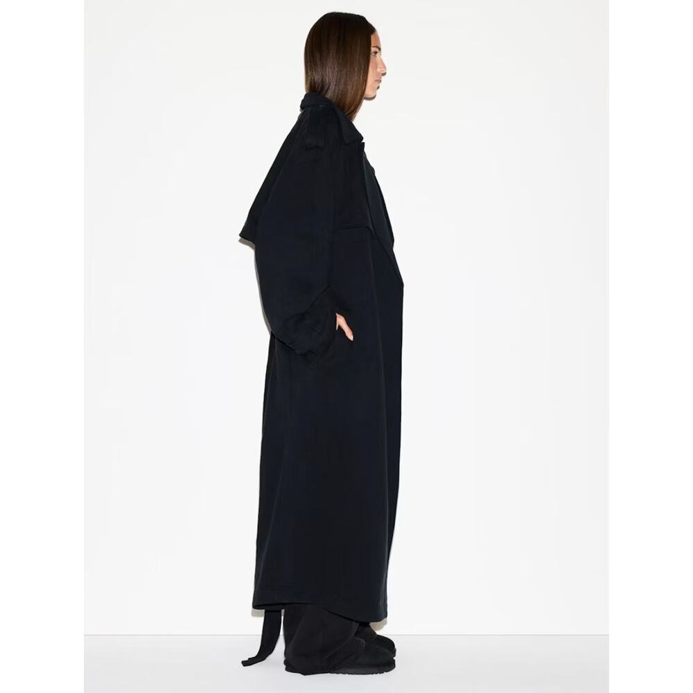 (S) NWT‎ $248 SKIMS Boyfriend Fleece Oversized Trench Coat in Onyx Size Small - Picture 4 of 9